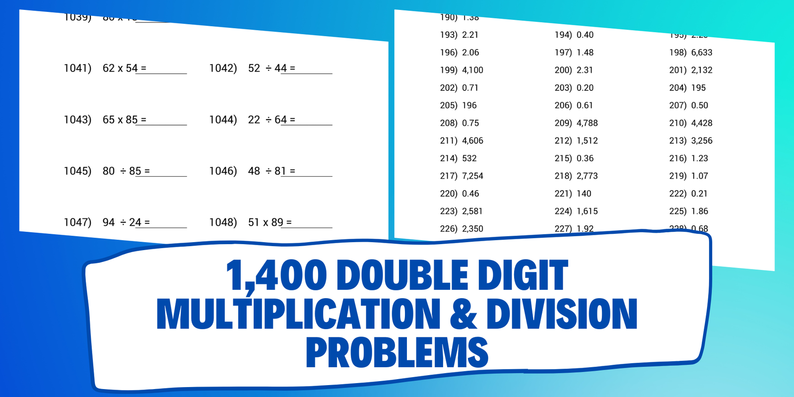 1400-double-digit-multiplication-division-math-problems-printables-worksheets-workbooks-amazon